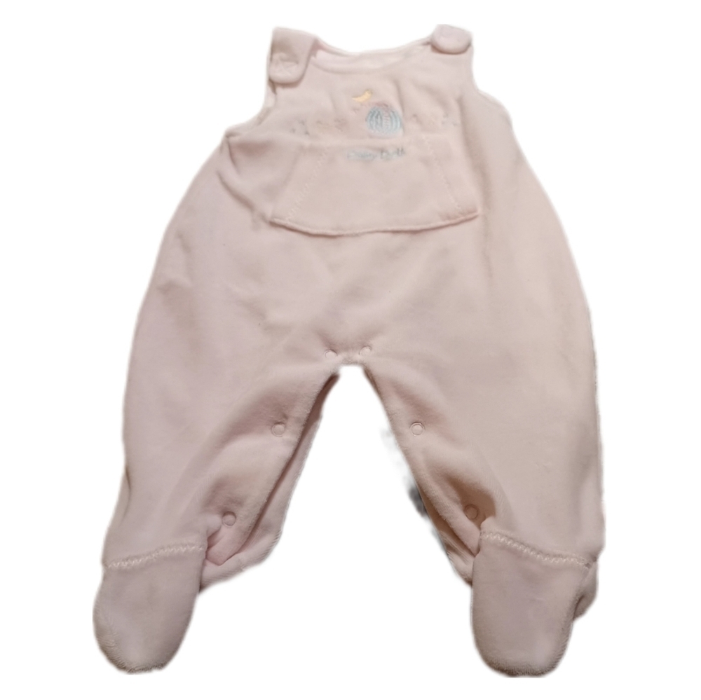 💕 Fuzzy Footed Baby Overalls: Light Pink